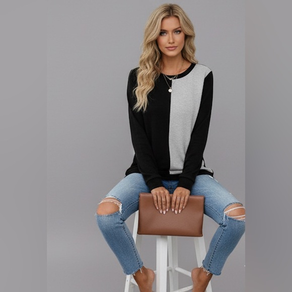 Two Tone Dual Pocket Sweatshirt - Picture 3 of 6